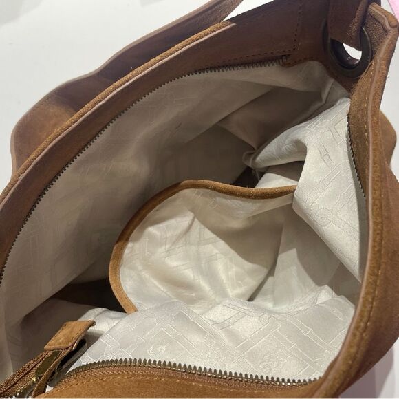 UGG Heritage Tan Suede Hobo Shoulder Bag Sherpa trim - Picture 8 of 16